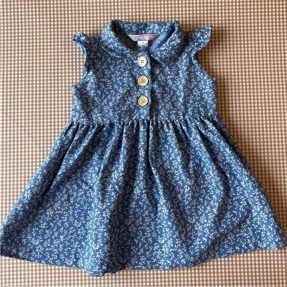 Floral Sleeveless Dress front buttons dress. Size 1 yr - Picture 1 of 8